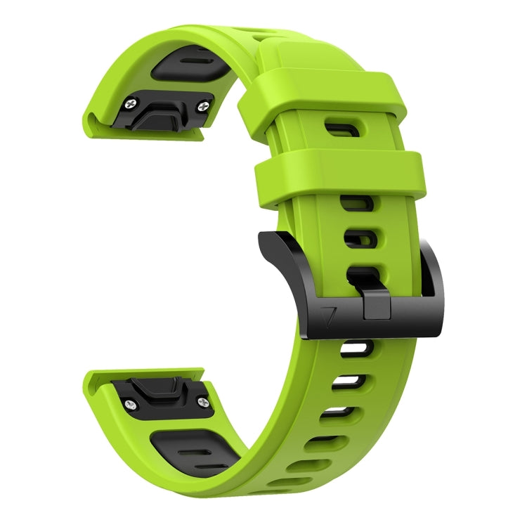 Compatible with Garmin Instinct 2 Solar Sports Two-Color Silicone Watch Band(Lime Green+Black)