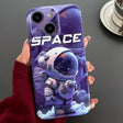 For iPhone 14 Painted Pattern Precise Hole PC Phone Case(Purple Astronaut) - iPhone 14 Cases by PMC TechLife | Online Shopping South Africa | PMC TechLife