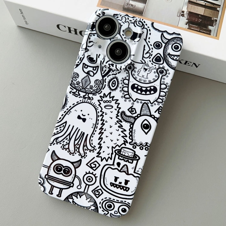 For iPhone 14 Painted Pattern Precise Hole PC Phone Case(Bottle Monster)