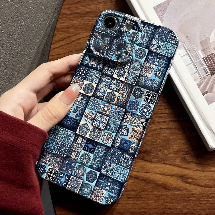 For iPhone SE 2022 / 2020 / 8 / 7 Painted Pattern Precise Hole PC Phone Case(Green Plaid)