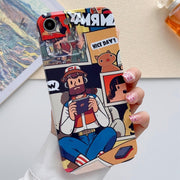 For iPhone SE 2022 / 2020 / 8 / 7 Painted Pattern Precise Hole PC Phone Case(Vacationer)