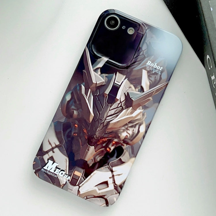 For iPhone SE 2022 / 2020 / 8 / 7 Painted Pattern Precise Hole PC Phone Case(Golden Robot)