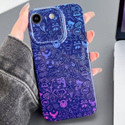 For iPhone SE 2022 / 2020 / 8 / 7 Painted Pattern Precise Hole PC Phone Case(Red Blue Graffiti)