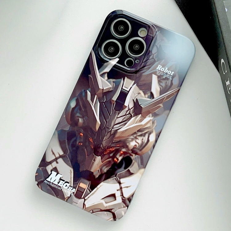 For iPhone 13 Pro Painted Pattern Precise Hole PC Phone Case(Golden Robot)