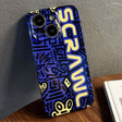 For iPhone 13 Painted Pattern Precise Hole PC Phone Case(Blue SCR) - iPhone 13 Cases by PMC TechLife | Online Shopping South Africa | PMC TechLife