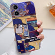 For iPhone 12 Painted Pattern Precise Hole PC Phone Case(Working Comics) - iPhone 12 / 12 Pro Cases by PMC TechLife | Online Shopping South Africa | PMC TechLife