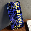 For iPhone 12 Painted Pattern Precise Hole PC Phone Case(Blue SCR) - iPhone 12 / 12 Pro Cases by PMC TechLife | Online Shopping South Africa | PMC TechLife