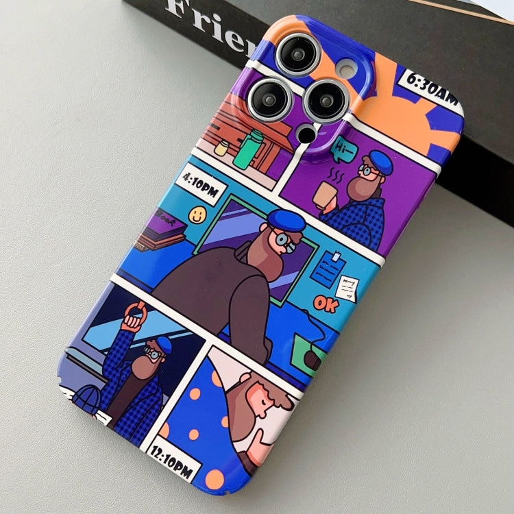 For iPhone 11 Pro Max Painted Pattern Precise Hole PC Phone Case(Working Uncle)