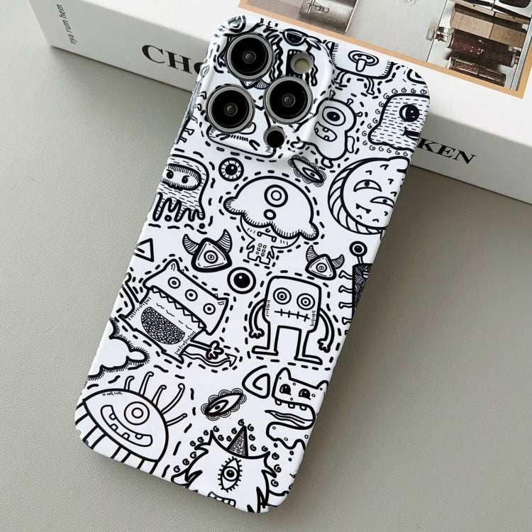 For iPhone 11 Pro Max Painted Pattern Precise Hole PC Phone Case(Block Monster)