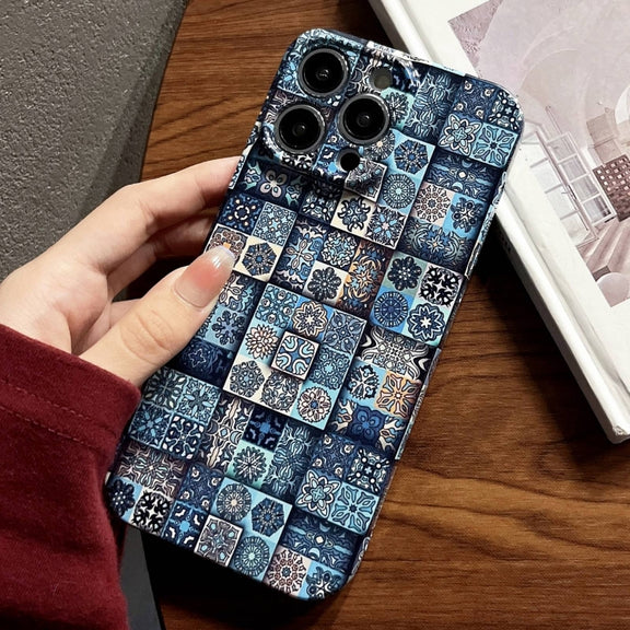 For iPhone 11 Pro Painted Pattern Precise Hole PC Phone Case(Green Plaid)