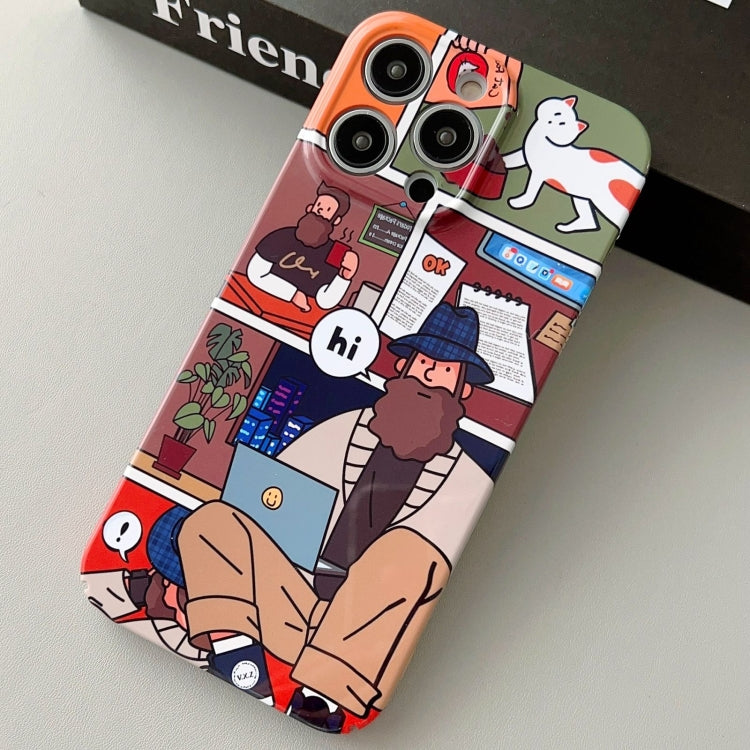 For iPhone 11 Pro Painted Pattern Precise Hole PC Phone Case(Holiday Uncle)