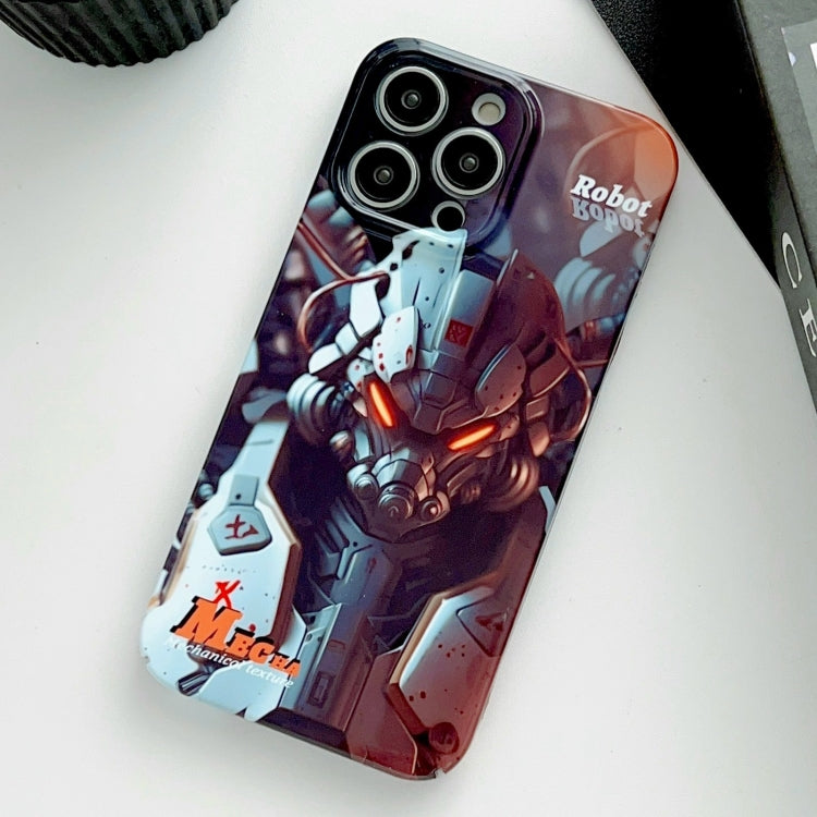 For iPhone 11 Pro Painted Pattern Precise Hole PC Phone Case(Orange Robot)