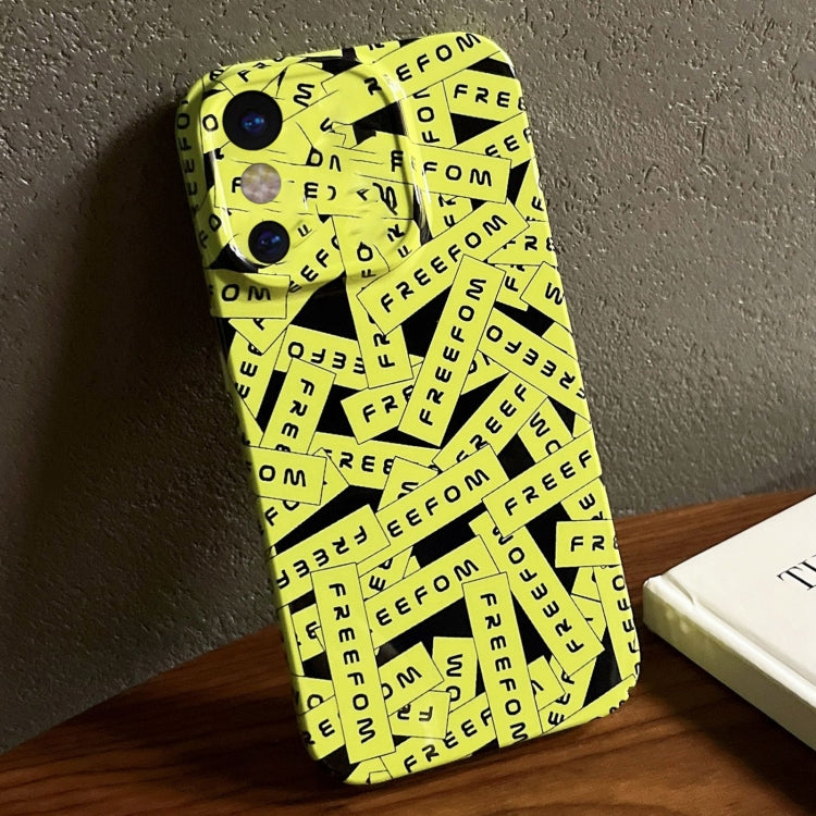 For iPhone X / XS Painted Pattern Precise Hole PC Phone Case(Green Label)