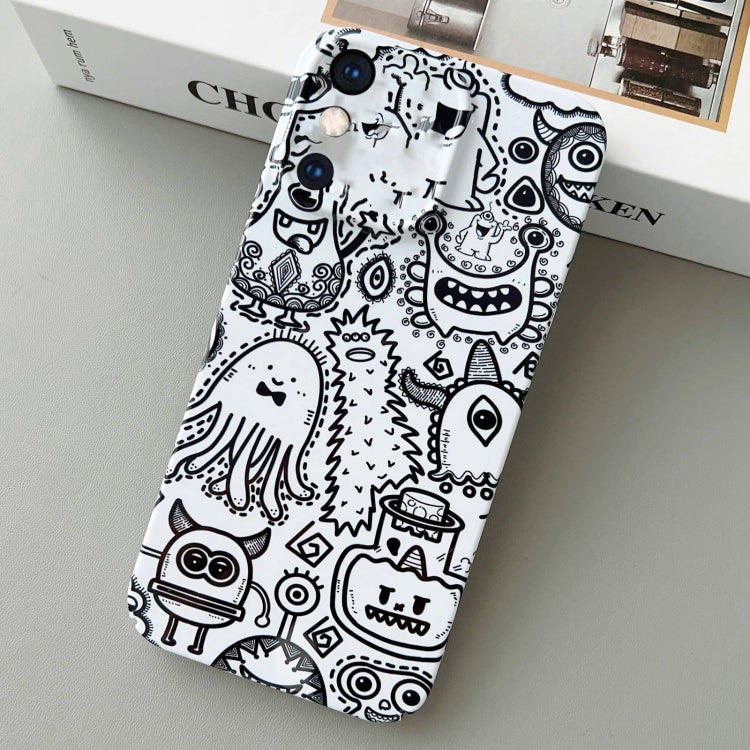 For iPhone XS Max Painted Pattern Precise Hole PC Phone Case(Bottle Monster)