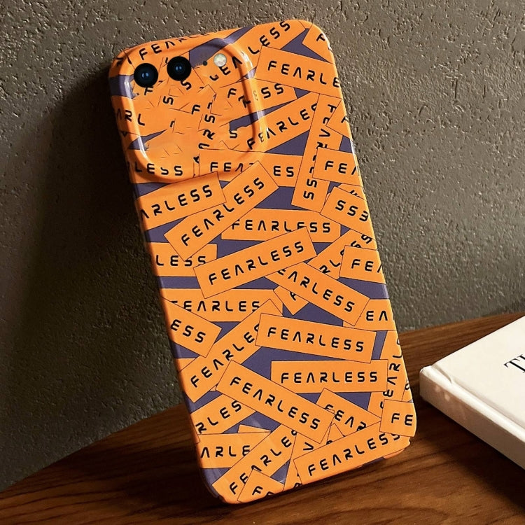 For iPhone 8 Plus / 7 Plus Painted Pattern Precise Hole PC Phone Case(Orange Label)