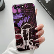 For iPhone 8 Plus / 7 Plus Painted Pattern Precise Hole PC Phone Case(Black Purple Umbrella Boy) - More iPhone Cases by PMC TechLife | Online Shopping South Africa | PMC TechLife