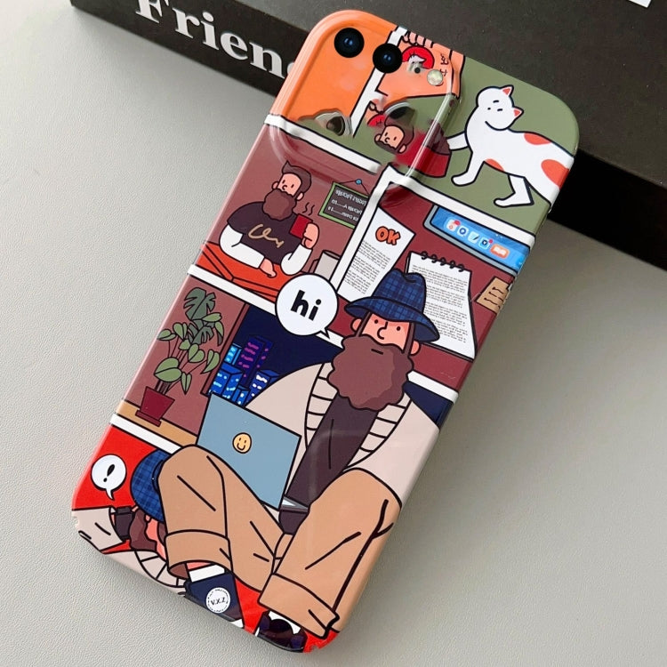 For iPhone 8 Plus / 7 Plus Painted Pattern Precise Hole PC Phone Case(Holiday Uncle)