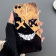 For iPhone 8 Plus / 7 Plus Painted Pattern Precise Hole PC Phone Case(Black Yellow Smiling) - More iPhone Cases by PMC TechLife | Online Shopping South Africa | PMC TechLife