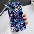 For iPhone 15 Painted Pattern Precise Hole PC Phone Case(Purple Comics) - iPhone 15 Cases by PMC TechLife | Online Shopping South Africa | PMC TechLife