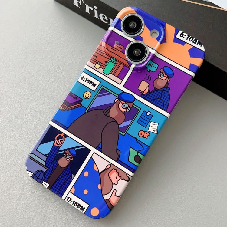 For iPhone 15 Plus Painted Pattern Precise Hole PC Phone Case(Working Uncle)