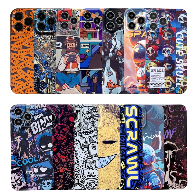 For iPhone 14 Plus Painted Pattern Precise Hole PC Phone Case(Orange Label)