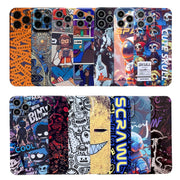For iPhone 14 Plus Painted Pattern Precise Hole PC Phone Case(Orange Label)