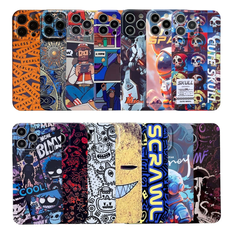 For iPhone XS Max Painted Pattern Precise Hole PC Phone Case(Orange Astronaut)