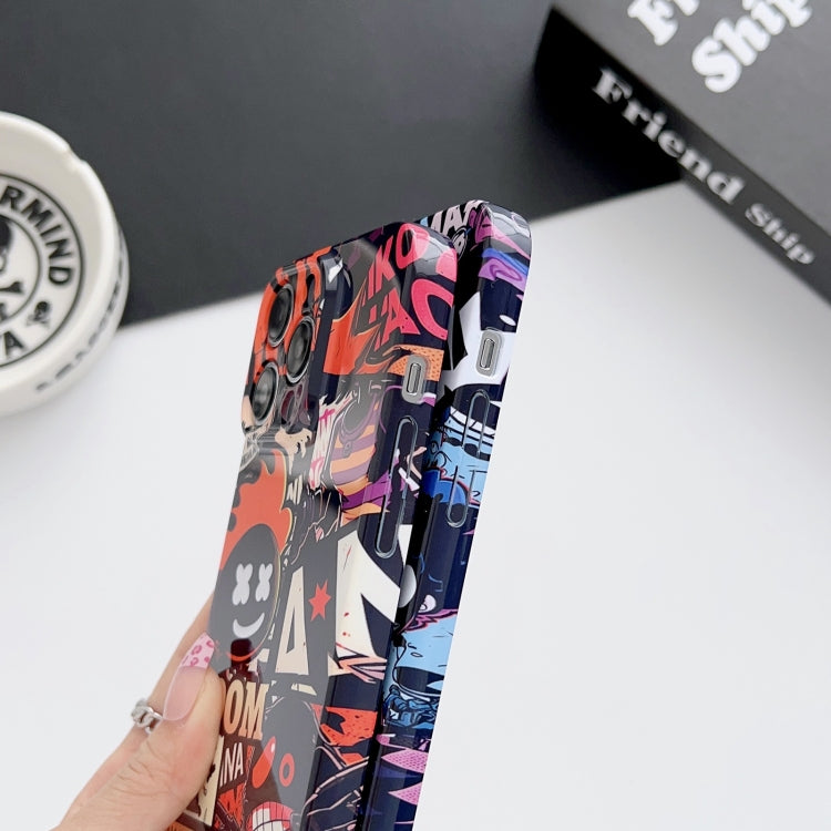 For iPhone 14 Pro Painted Pattern Precise Hole PC Phone Case(Cute Skull)