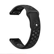 Compatible with Garmin Epix Pro 47mm Sports Breathable Silicone Watch Band(Black+Grey)