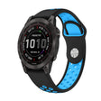 Compatible with Garmin Fenix 7 Pro 47mm Sports Breathable Silicone Watch Band(Black+Blue) - free shipping - PMC TechLife - Order now!