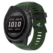 Compatible with Garmin Instinct 2X Solar Camouflage Printed Silicone Watch Band(Army Green+Army Camouflage)