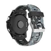 Compatible with Garmin Enduro 2 Camouflage Printed Silicone Watch Band(Black+Digital Camouflage)