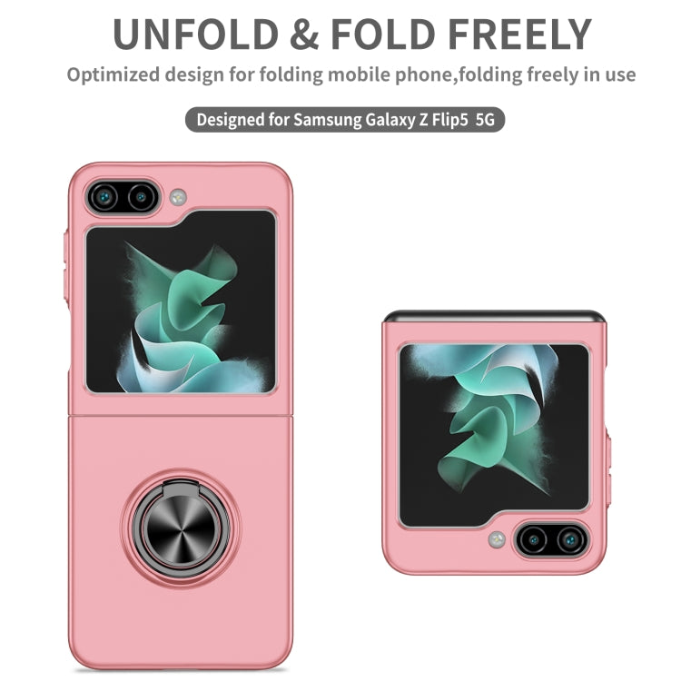 For Samsung Galaxy Z Flip5 5G Armor Ring Holder Phone Case(Pink)