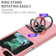 For Samsung Galaxy Z Flip5 5G Armor Ring Holder Phone Case(Pink)