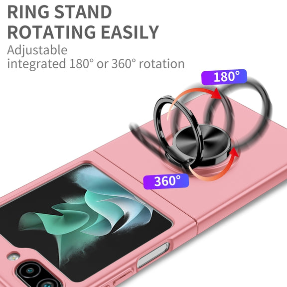 For Samsung Galaxy Z Flip5 5G Armor Ring Holder Phone Case(Pink)