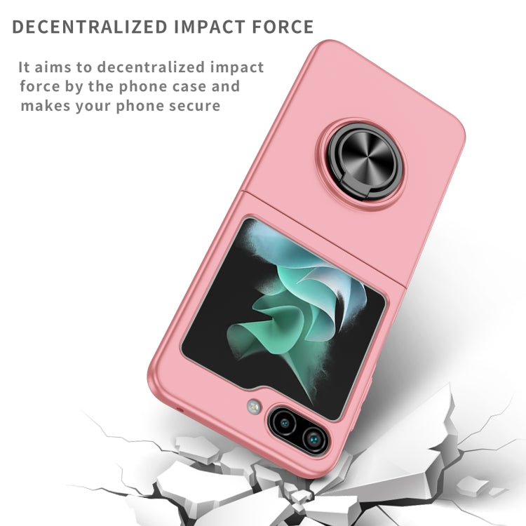 For Samsung Galaxy Z Flip5 5G Armor Ring Holder Phone Case(Pink)
