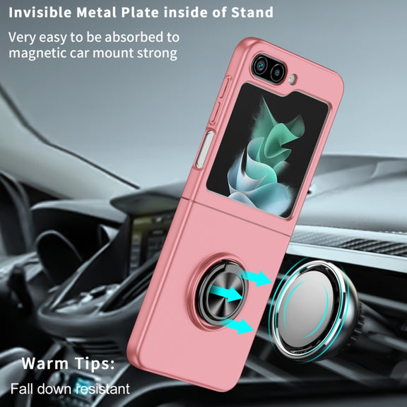 For Samsung Galaxy Z Flip5 5G Armor Ring Holder Phone Case(Pink)