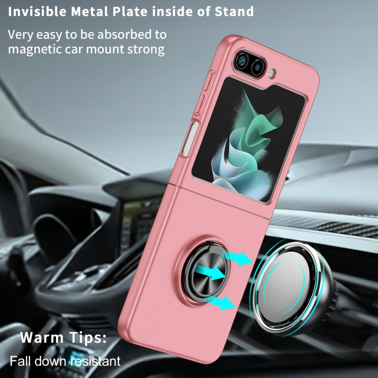 For Samsung Galaxy Z Flip5 5G Armor Ring Holder Phone Case(Pink)
