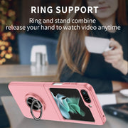 For Samsung Galaxy Z Flip5 5G Armor Ring Holder Phone Case(Pink)