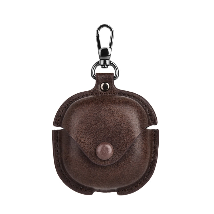 For Samsung Galaxy Buds Live / Pro Leather TWS Earphone Protective Case with Hook(Brown)