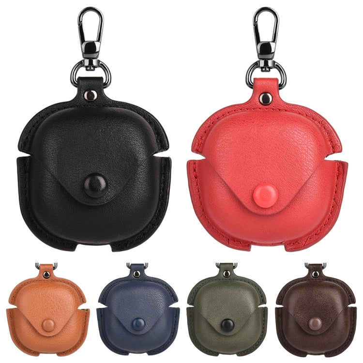 For Samsung Galaxy Buds Live / Pro Leather TWS Earphone Protective Case with Hook(Brown)