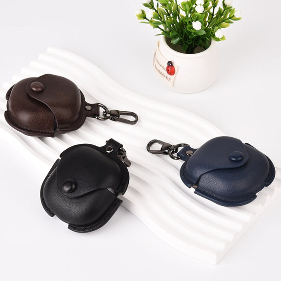 For Samsung Galaxy Buds Live / Pro Leather TWS Earphone Protective Case with Hook(Brown)