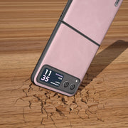 For Motorola Razr 40 ABEEL Cowhide Texture PU Phone Case(Pink)