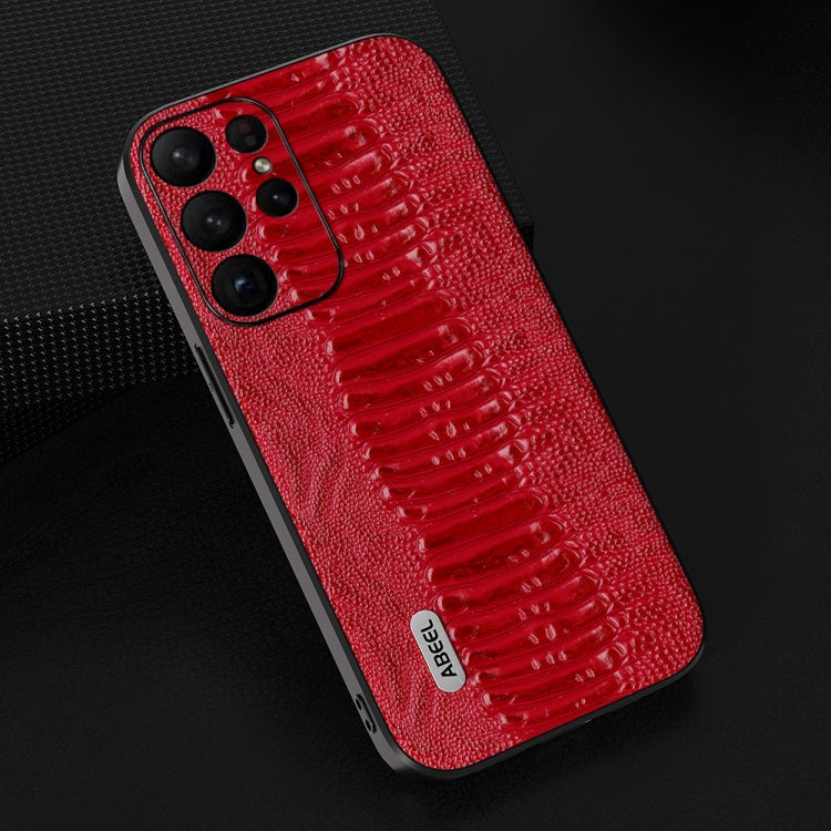 For Samsung Galaxy S23+ 5G ABEEL Genuine Leather Weilai Series Phone Case(Red)
