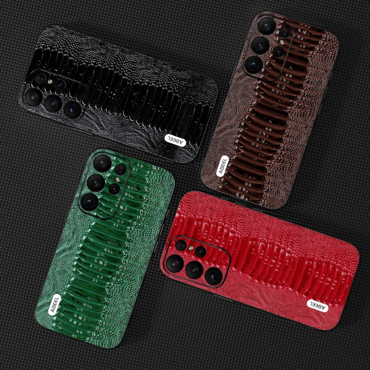 For Samsung Galaxy S23+ 5G ABEEL Genuine Leather Weilai Series Phone Case(Red)