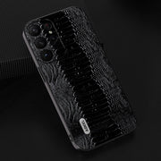 For Samsung Galaxy S23 5G ABEEL Genuine Leather Weilai Series Phone Case(Black)