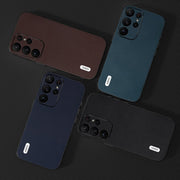 For Samsung Galaxy S23+ 5G ABEEL Genuine Leather Xiaoya Series Phone Case(Black)