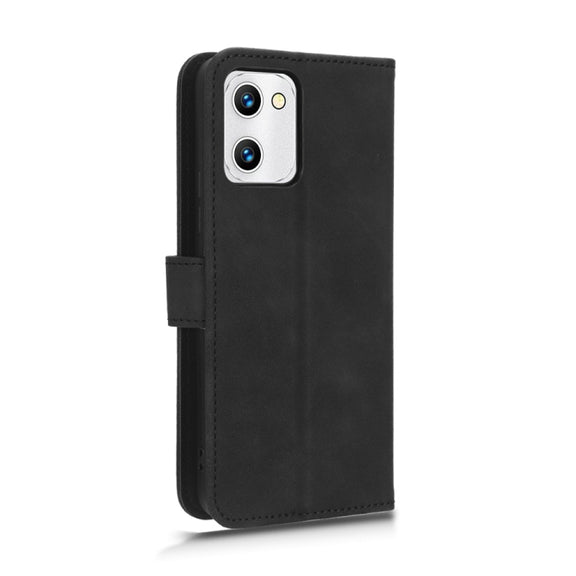 For UMIDIGI C2 / C1 / C1 Max Skin Feel Magnetic Flip Leather Phone Case(Black)