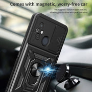 For Xiaomi Redmi 12 4G Sliding Camera Cover Design TPU Hybrid PC Phone Case(Silver)