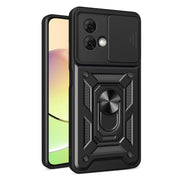 For Motorola Moto G84 Sliding Camera Cover Design TPU+PC Phone Case(Black)